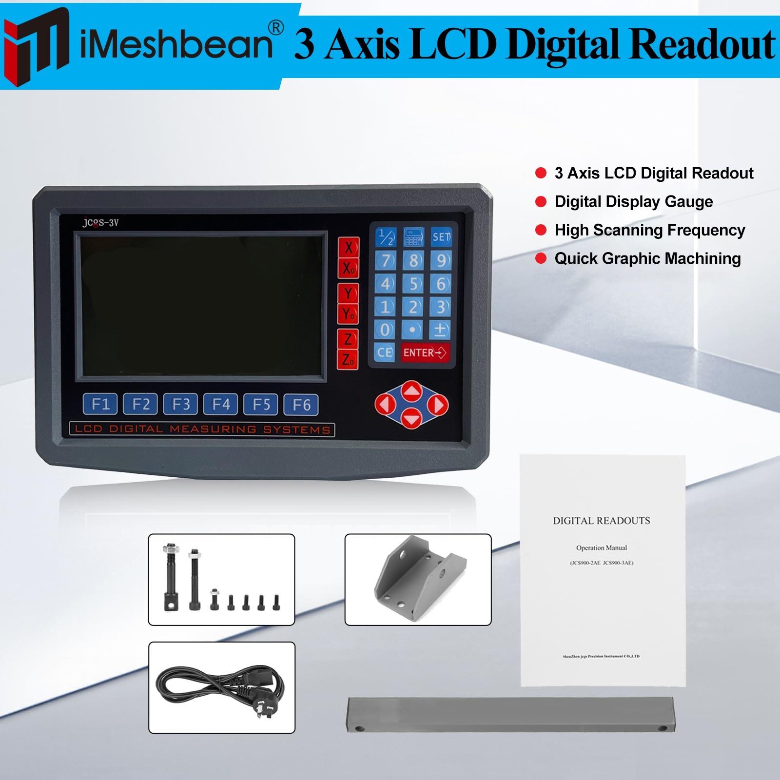 2/3 Axis Digital Readout DRO TTL 5um Linear Glass Scale Encoder Milling Lathe US