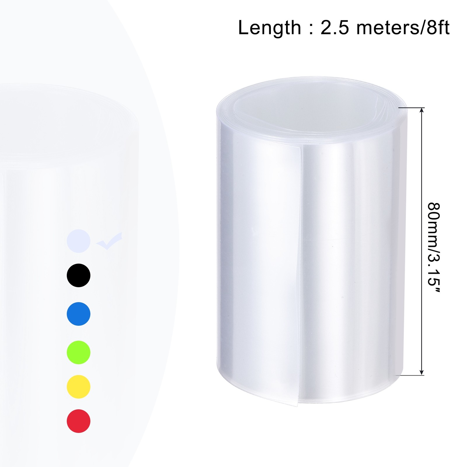 Battery Wrap Heat Shrink Tubing 51mm Dia 80mm Flat 8 Feet Clear