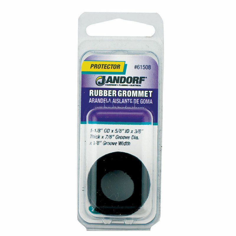 Jandorf RUBBER GROMMET 2pk 1-1/8″ Dia. 3/8″ Depth Cover Hole Protect Cable 61508