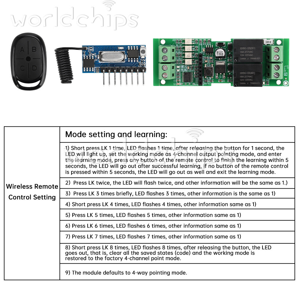 12V 24V 10A DC Motor Driver Forward Reverse Controller / Wireless Remote Control