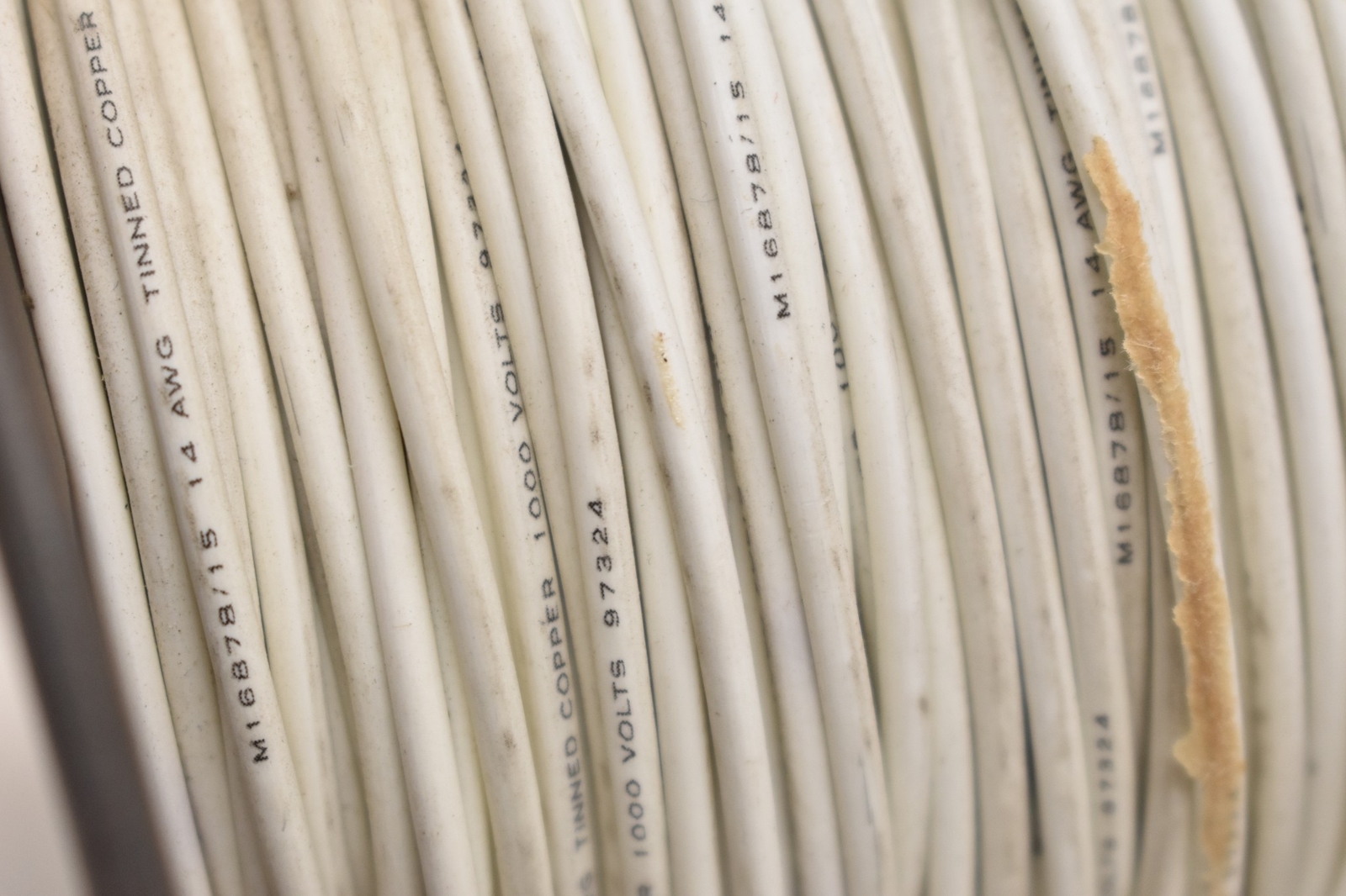 2 FT PER SALE Tin Plated Copper XL PE-XL Polythylene LL White M16878/15-BKE-9