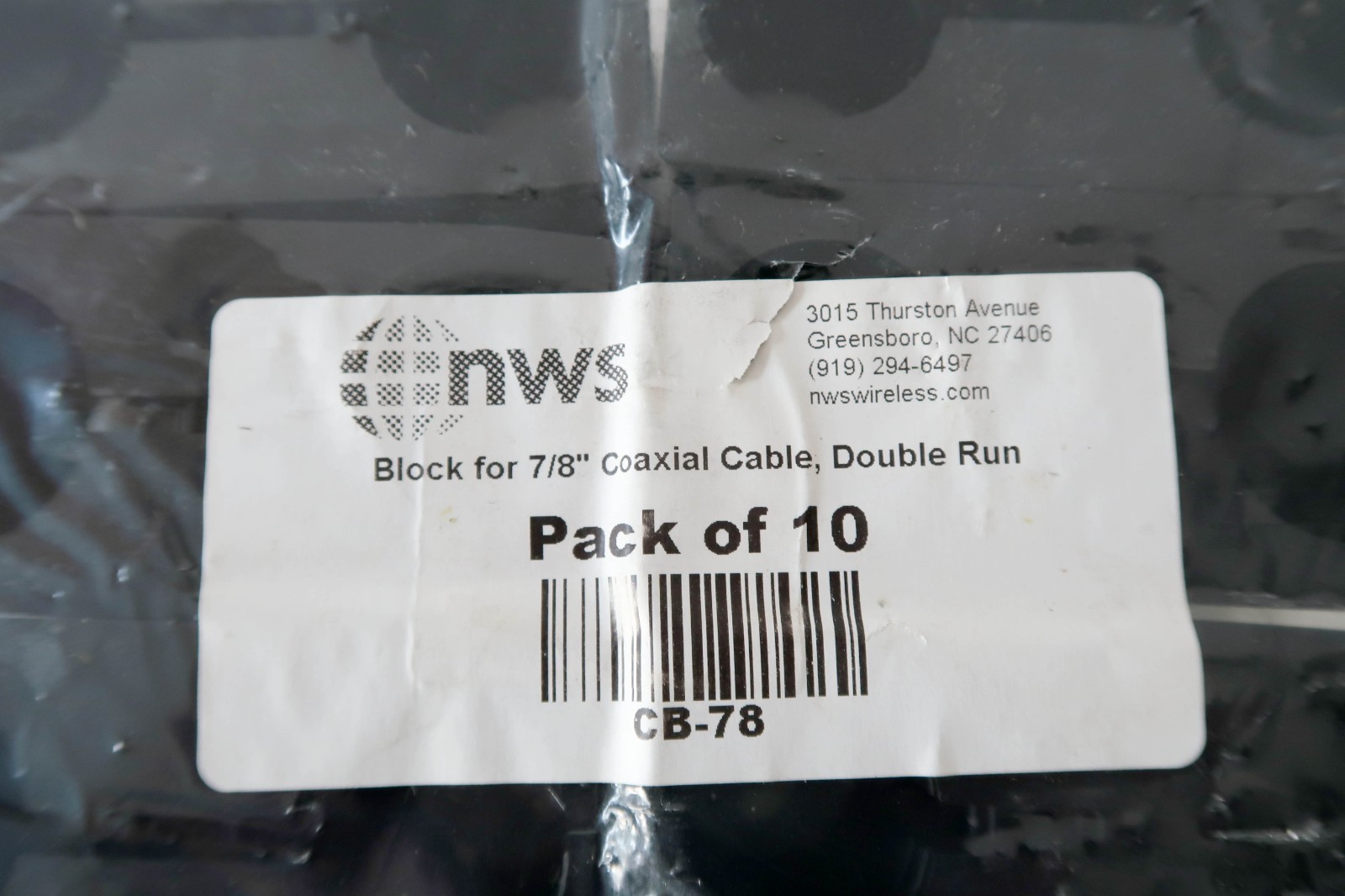 LOT OF 12 NWS CB-78 Block for 7/8″ Coaxial Cable Double Run (120 Total Pcs)