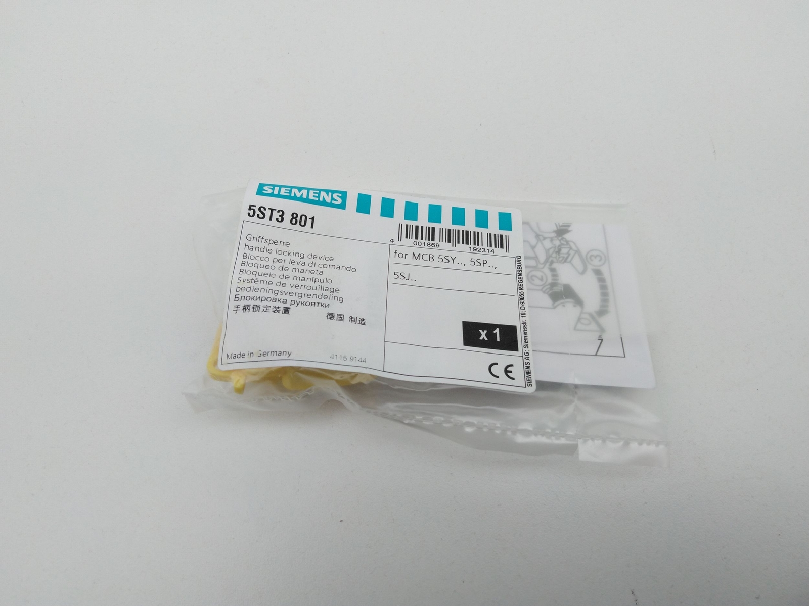 Siemens 5ST3 801 Locking Device for Miniature Circuit Breaker Handle