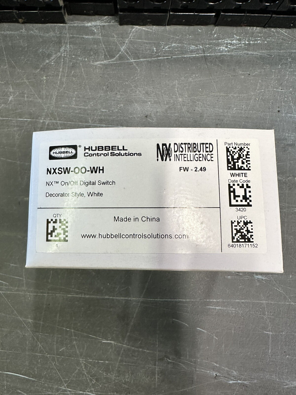 Hubble NSXW-00-WH ON OFF DIGITAL SWITCH