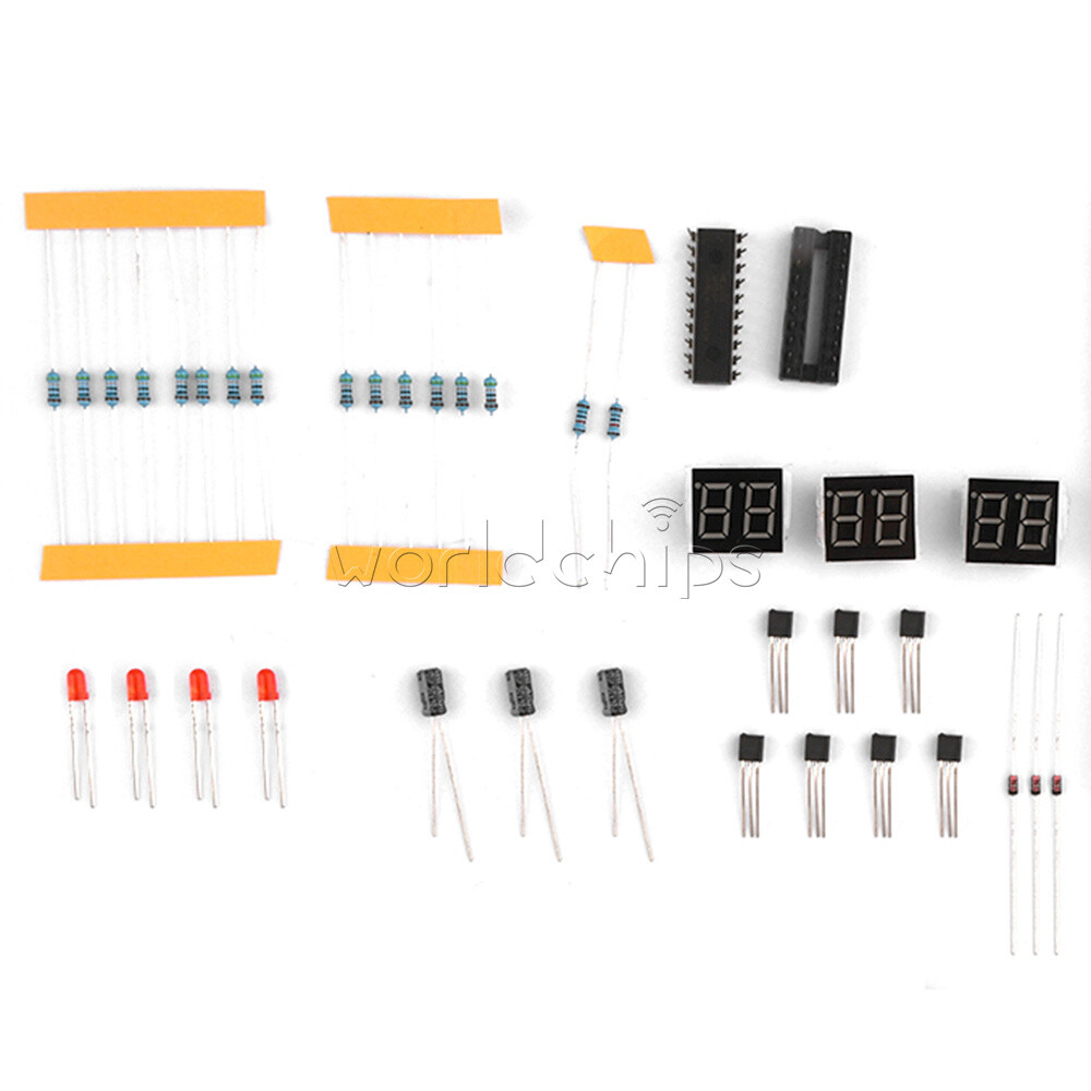 6 Digit AT89C2051 Electronic Clock Kit Digital LED Tube Clock Set DIY DC 5-12V