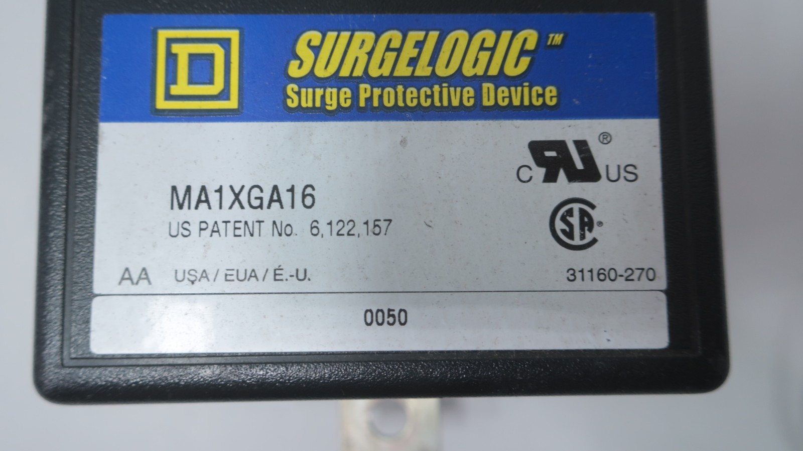 Square D MA1XGA16 Surgelogic Surge Protective Device 120v-ac