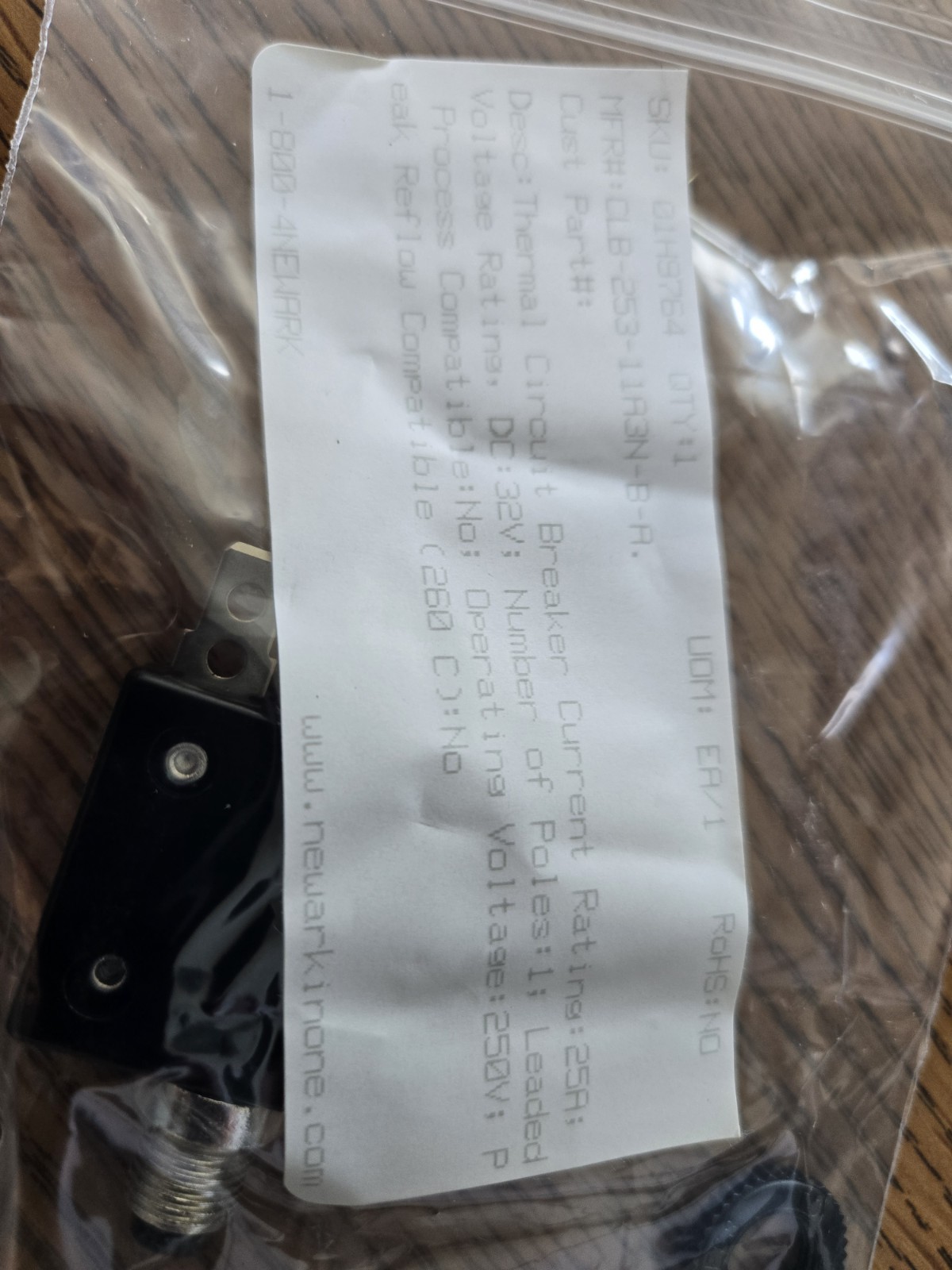 CLB Series 25A Carling Thermal Circuit Breaker 25A 125/250V DC: 32V Untested