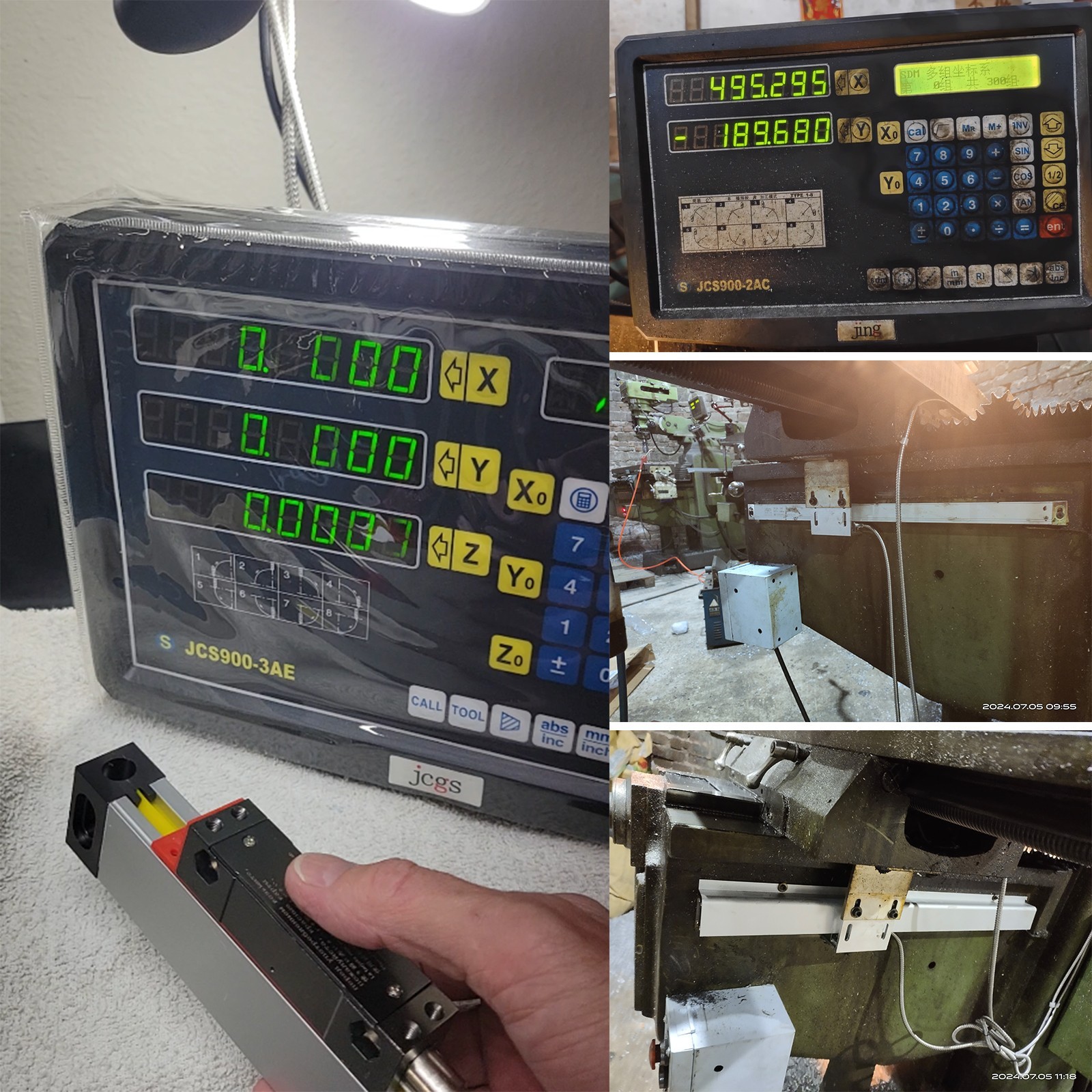 Digital Readout DRO Linear Kit Glass Scales Encodor for 9×42 Bridgeport Mill US