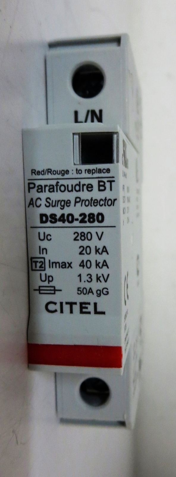 CITEL DS41S-280 TYPE 2 AC SURGE PROTECTOR – 1-POLE – PLUGGABLE