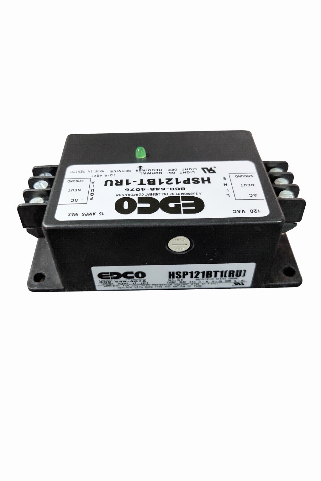 EDCO HSP121BT-1RU, Industrial/Commercial 120 VAC Power Feed Surge Protector