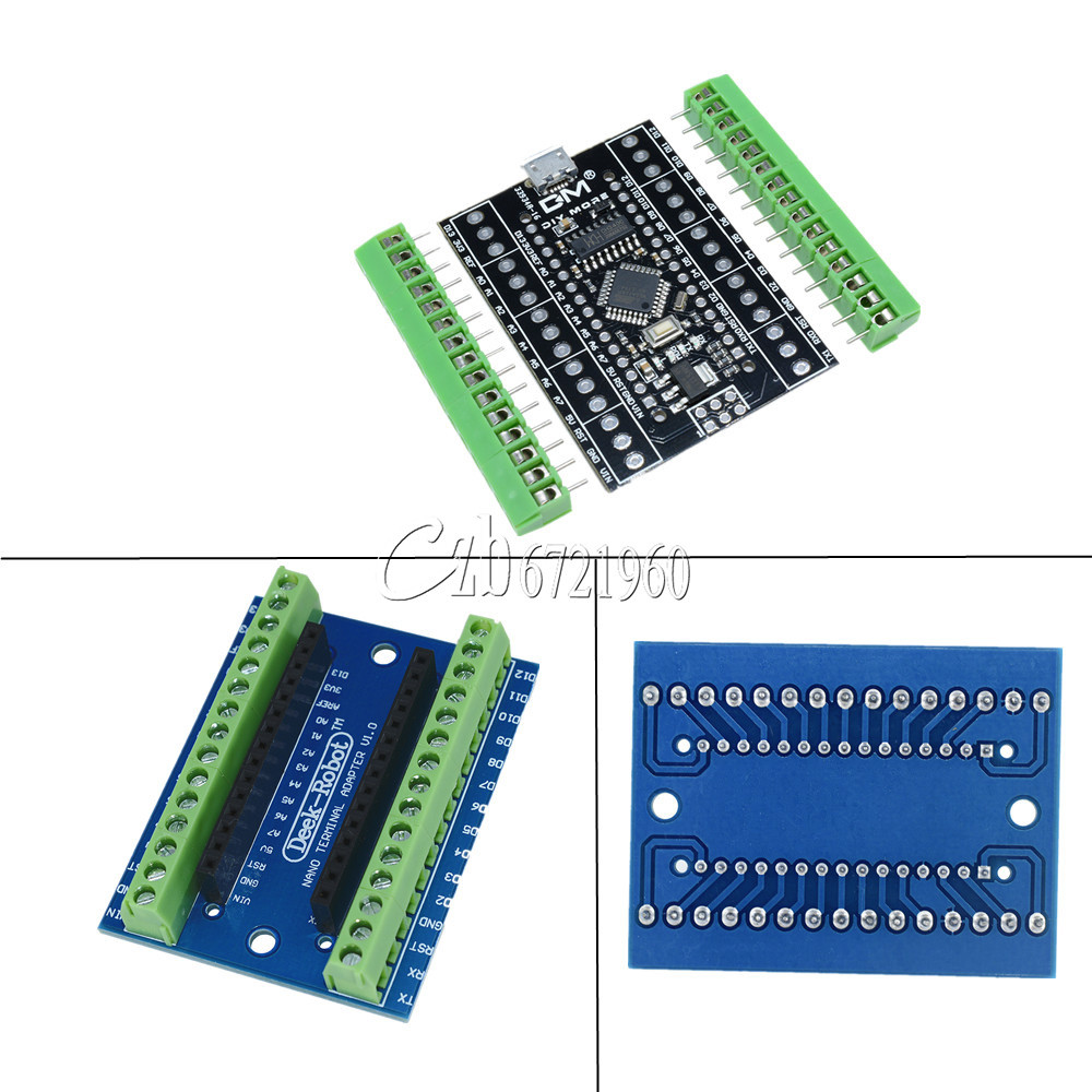 Atmega328P Nano 3.0 CH340 USB Driver Board + Nano Terminal Adapter for Arduino