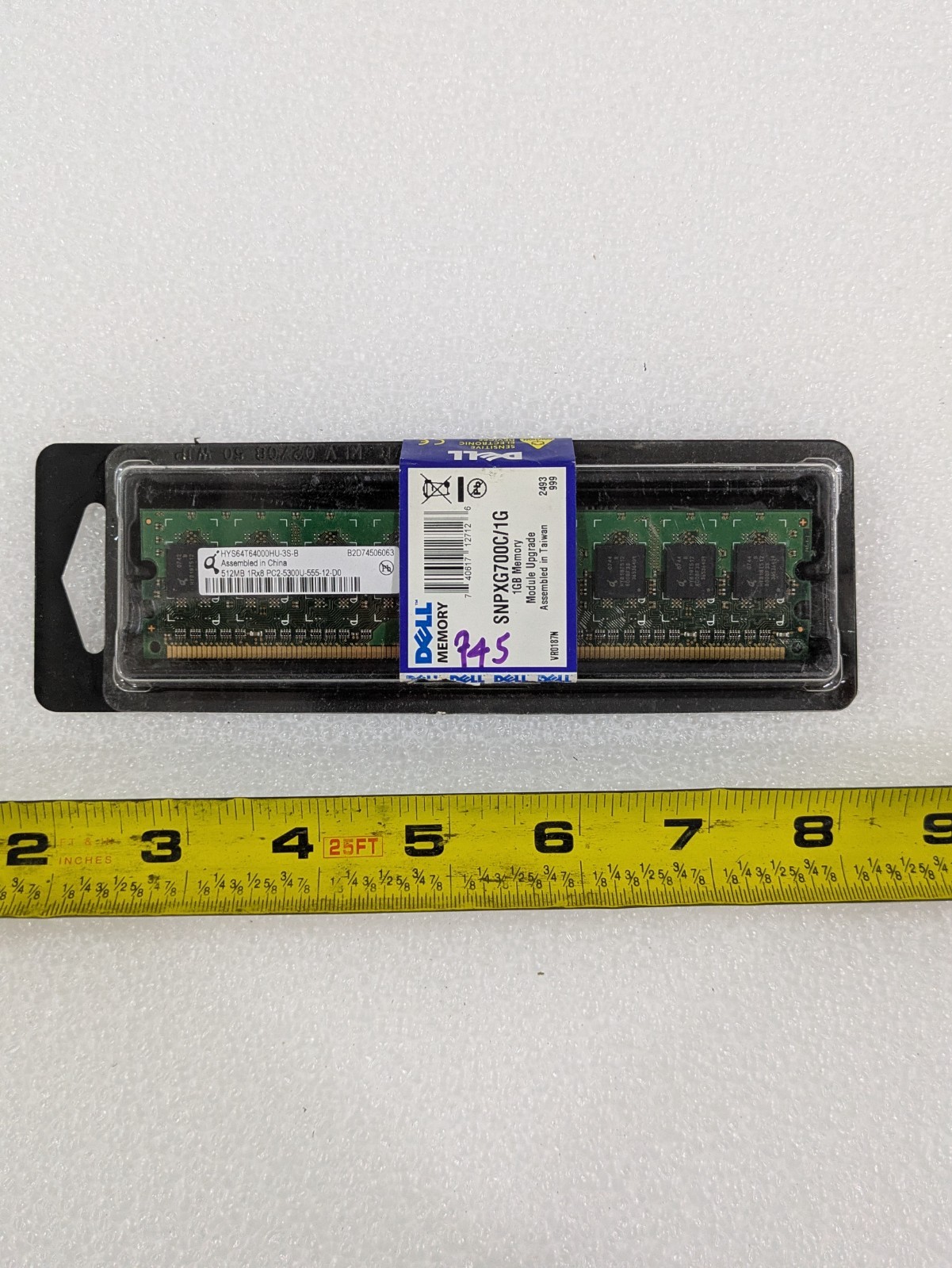 Dell HYS64T64000HU-3S-B 512MB DDR2-667 PC2-5300 1Rx8 240-Pin DIMM Memory Module