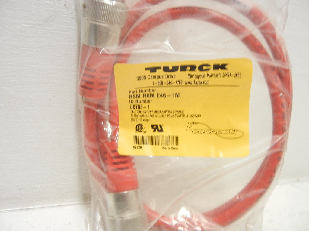 TURCK U8708-1 NEW 1M RSM RKM E46-1M 4 PIN MALE / FEMALE CORDSET U87081