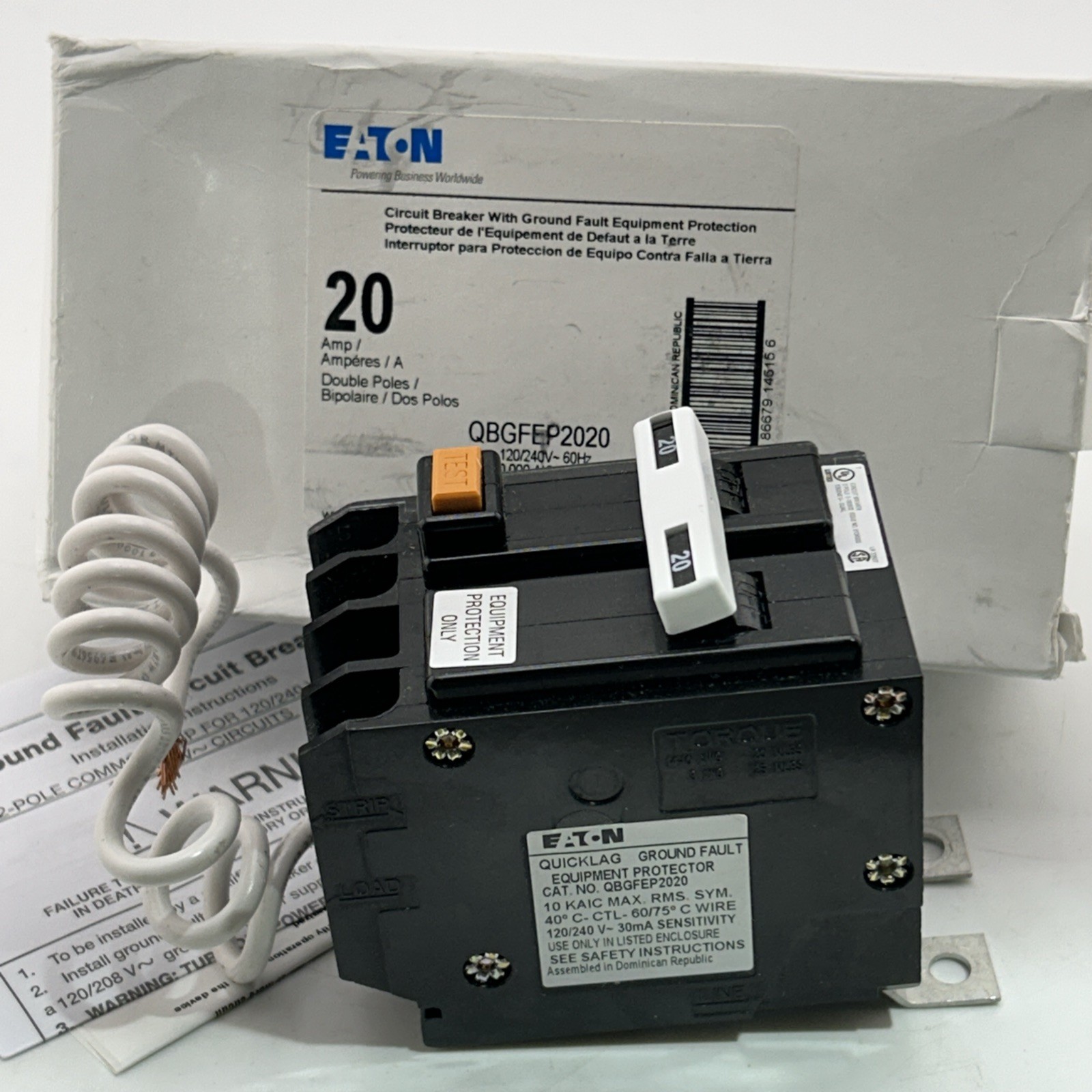 NIB – Eaton – QBGFEP2020 – Cutler-Hammer Quicklag Type Qbgfep Thermal Magnetic