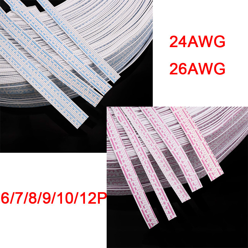 6-12Pin Flexible Flat Ribbon Cable 24/26AWG UL2468 Tinned Copper Connector Wires