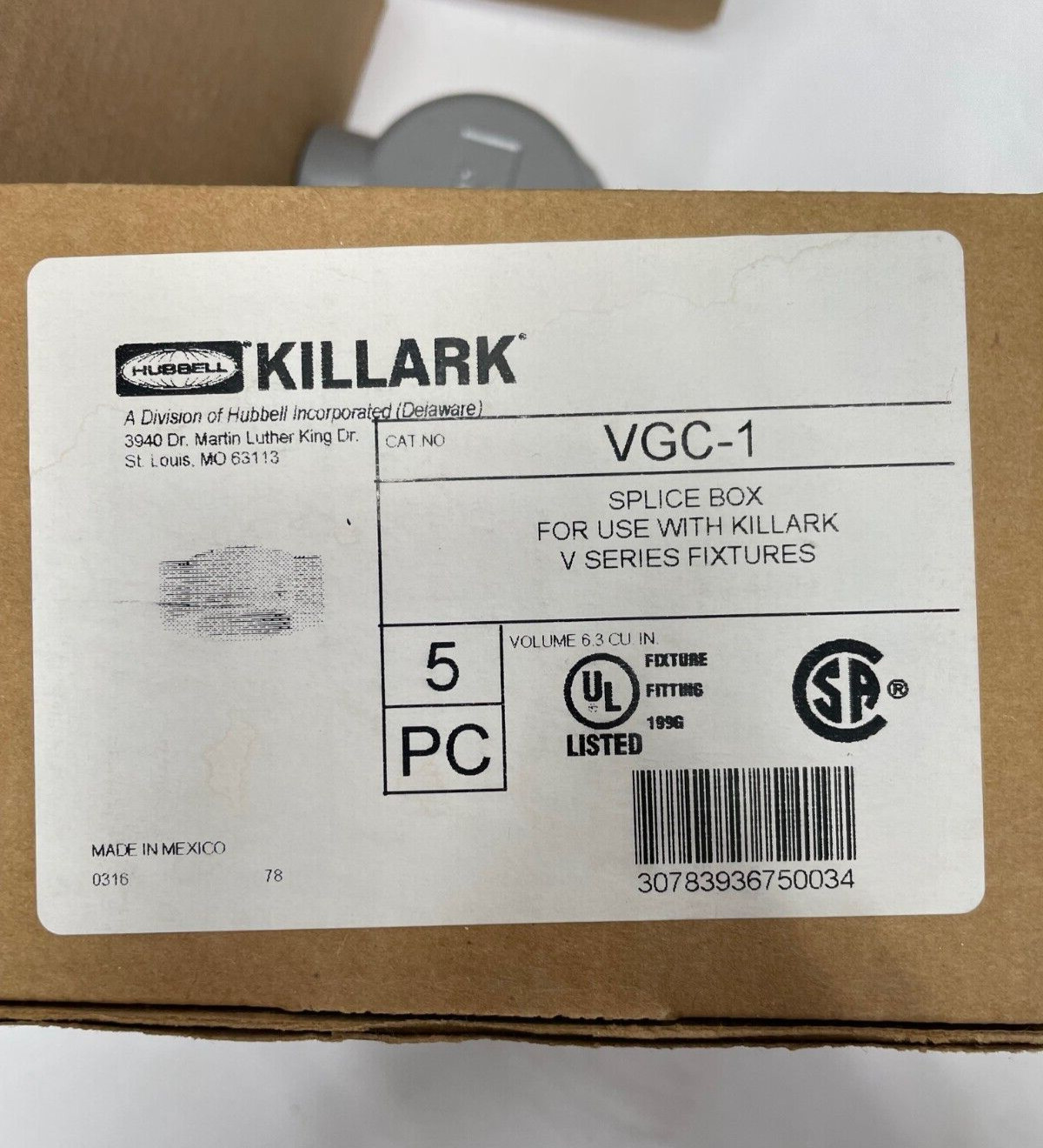 KILLARK VGC-1, Ceiling Mount Splice Box, Hub Size 1/2″, Lot of 2 – New