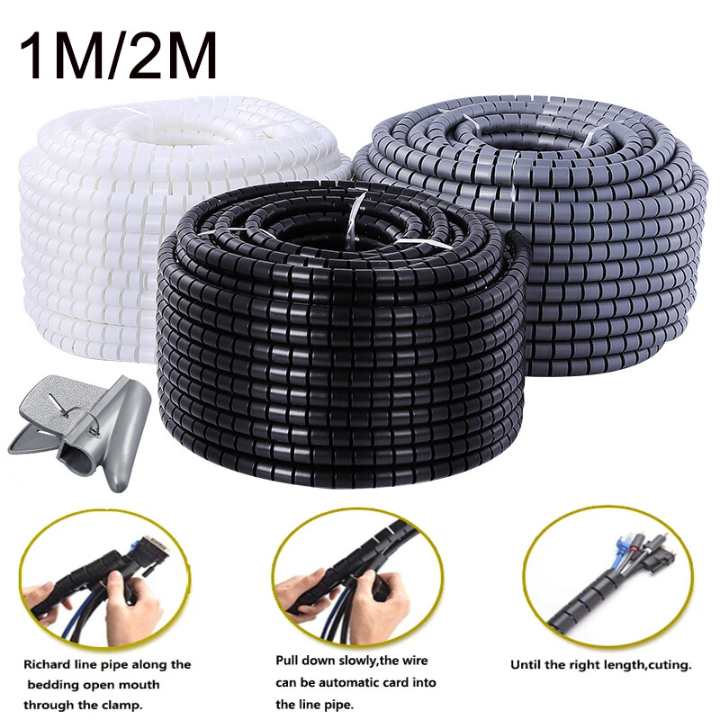 8~25mm Wrap Cable Binding Tidy Leads on TV / PC / Home Cinema / CCTV Wires Hide