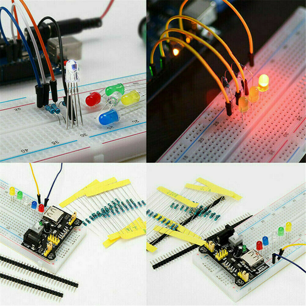 Electronics Components Starter DIY Set w/830 tie-points Breadboard Power P6T7