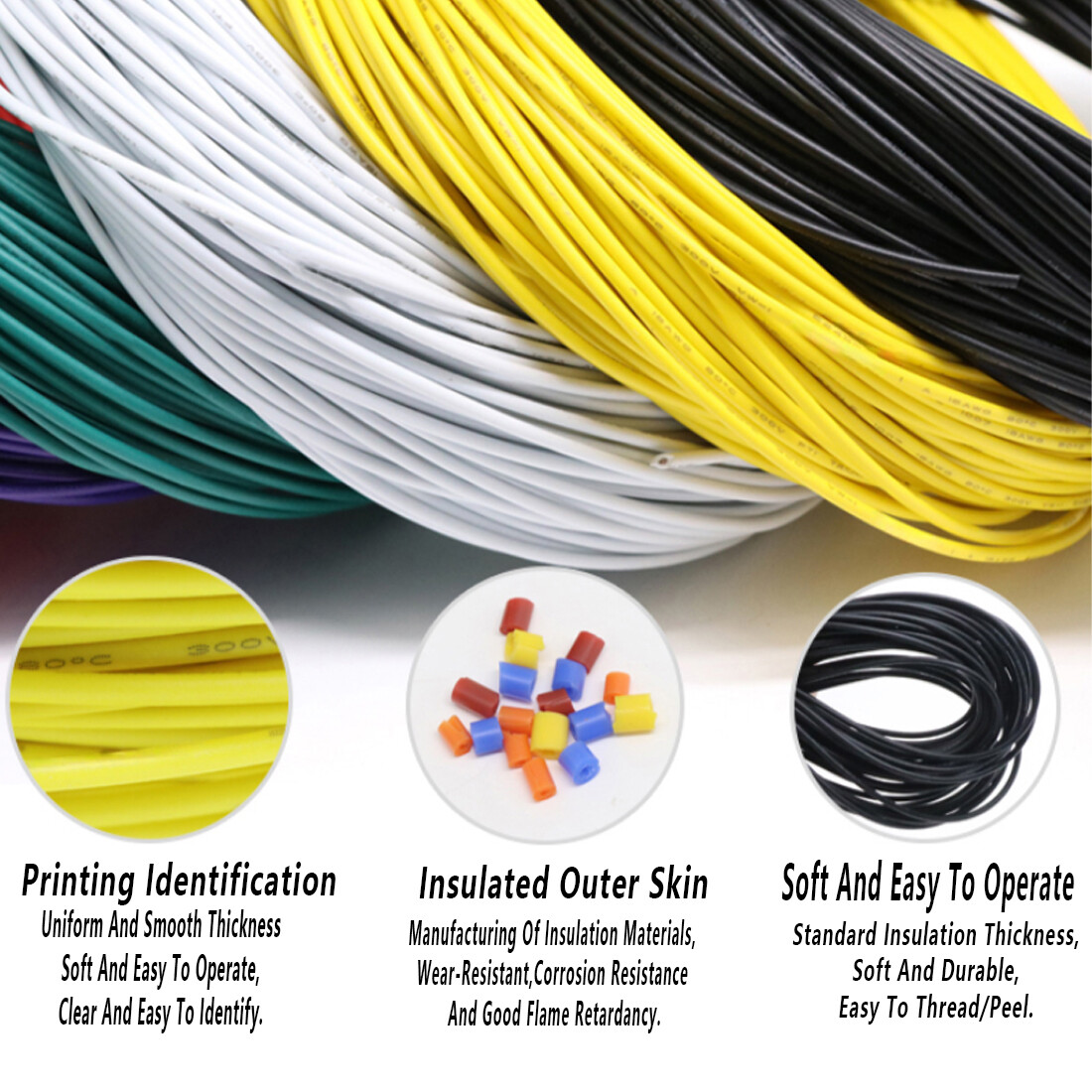 Multi-Stranded UL1007 16/18/22/24/28/30 AWG Electronic Wire Tinned Copper Cable