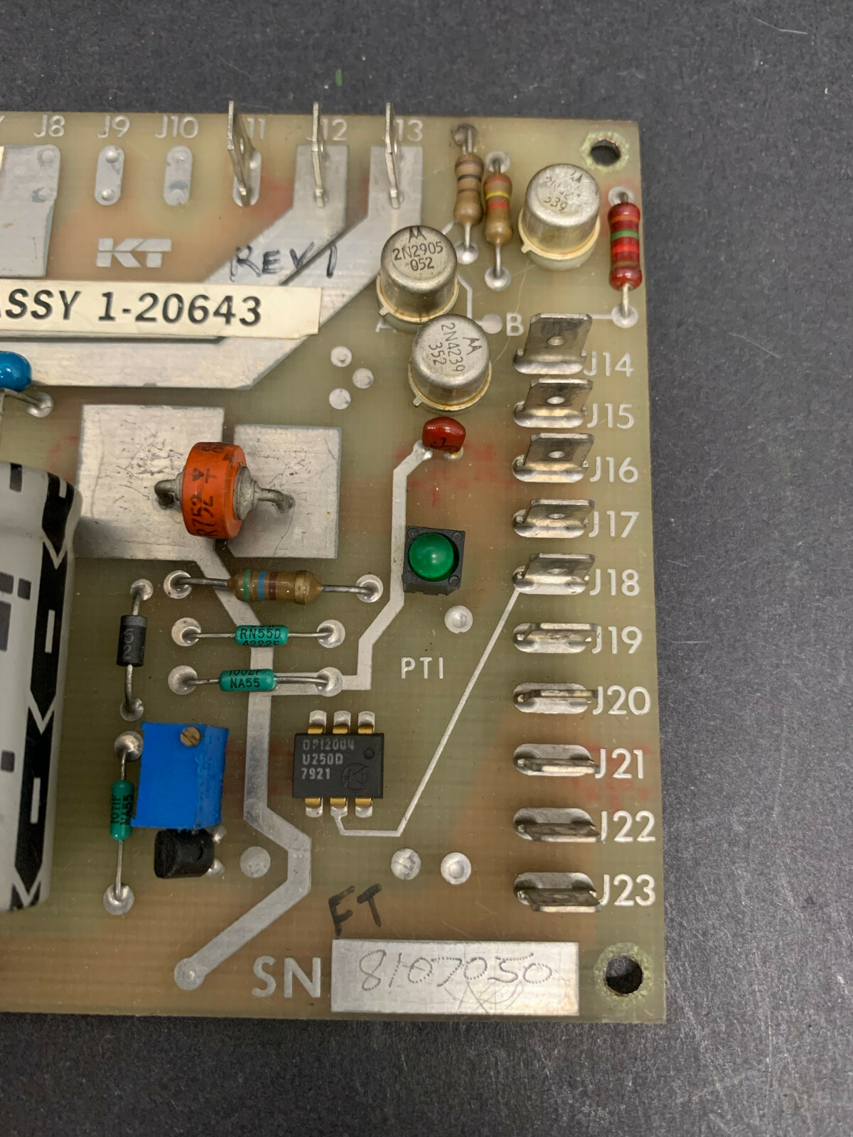 Kearney Trecker SW Reg Assembly -15V 1-20643 PC Board – 30 Day Warranty