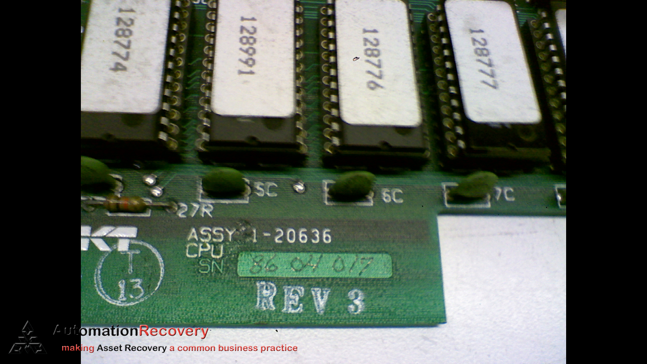 KEARNEY AND TRECKER 1-20636 REVISION 3 CONTROL BOARD CPU CIRCUIT BOARD, #167325