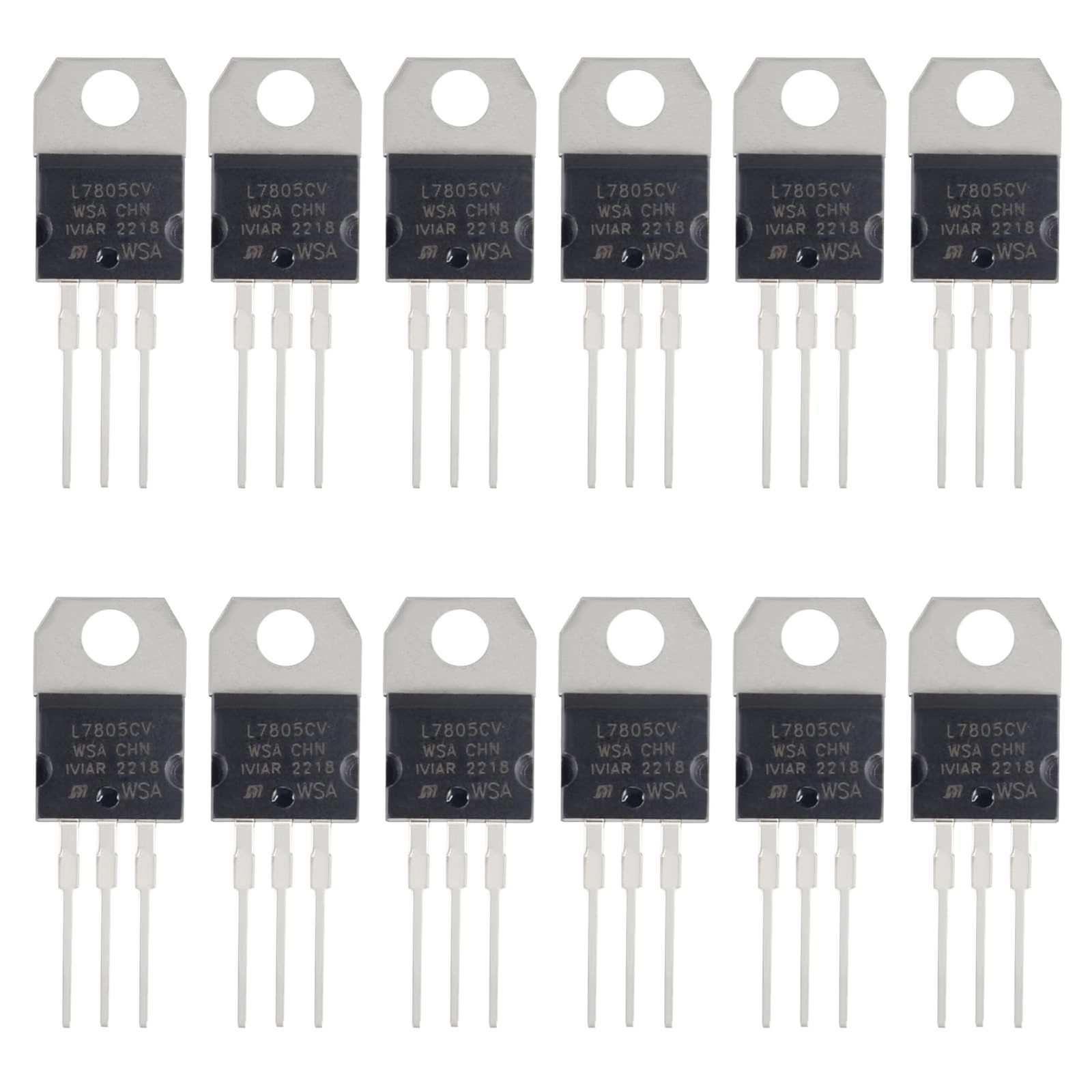 12Pcs L7805CV IC Positive Voltage Regulator Output 5V 1.5A L7805 ThreeTermina…