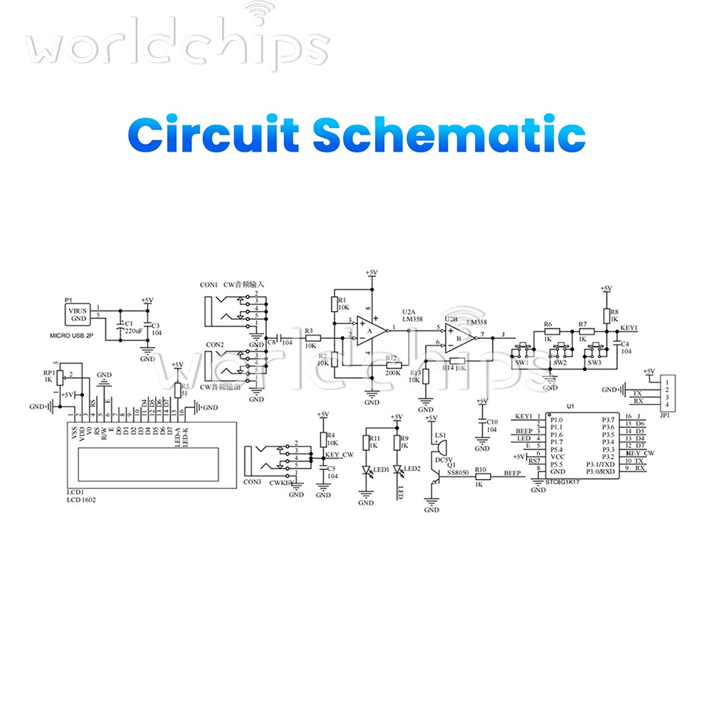 DC 5V CW Morse Code Decoder Circuit Board Welding Practice DIY Electronic Kit