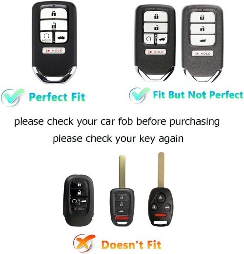Smart Key Fob Cover Compatible with 2015-2022 Honda Accord Civic CRV CR-Z Fit In