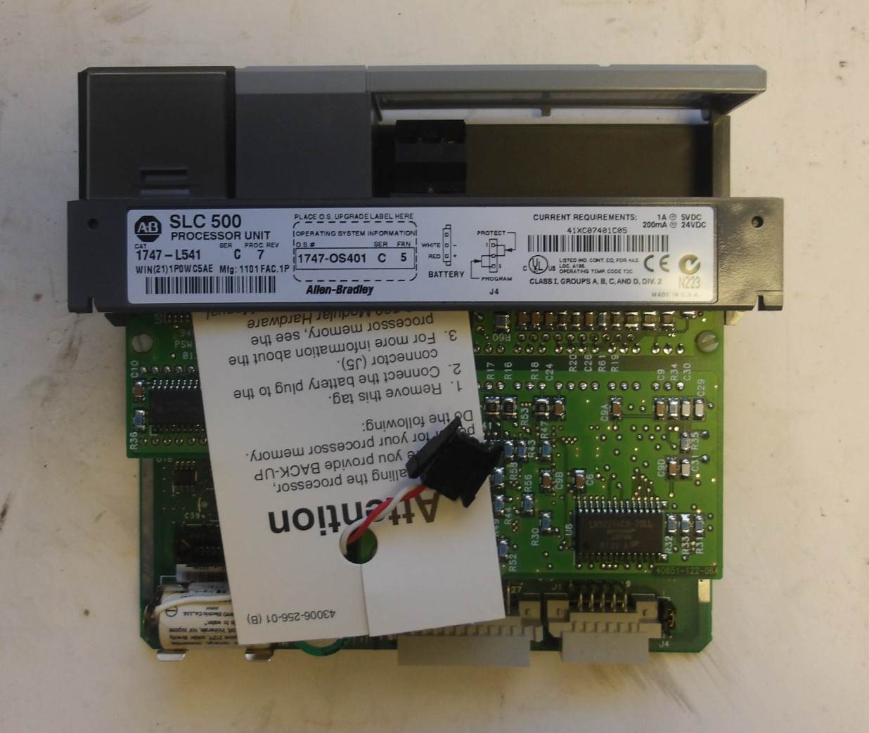 ALLEN-BRADLEY P/N 1747-L541 SERIES C SLC 500 MODULE PROCESS, 16K MEMORY SEALED