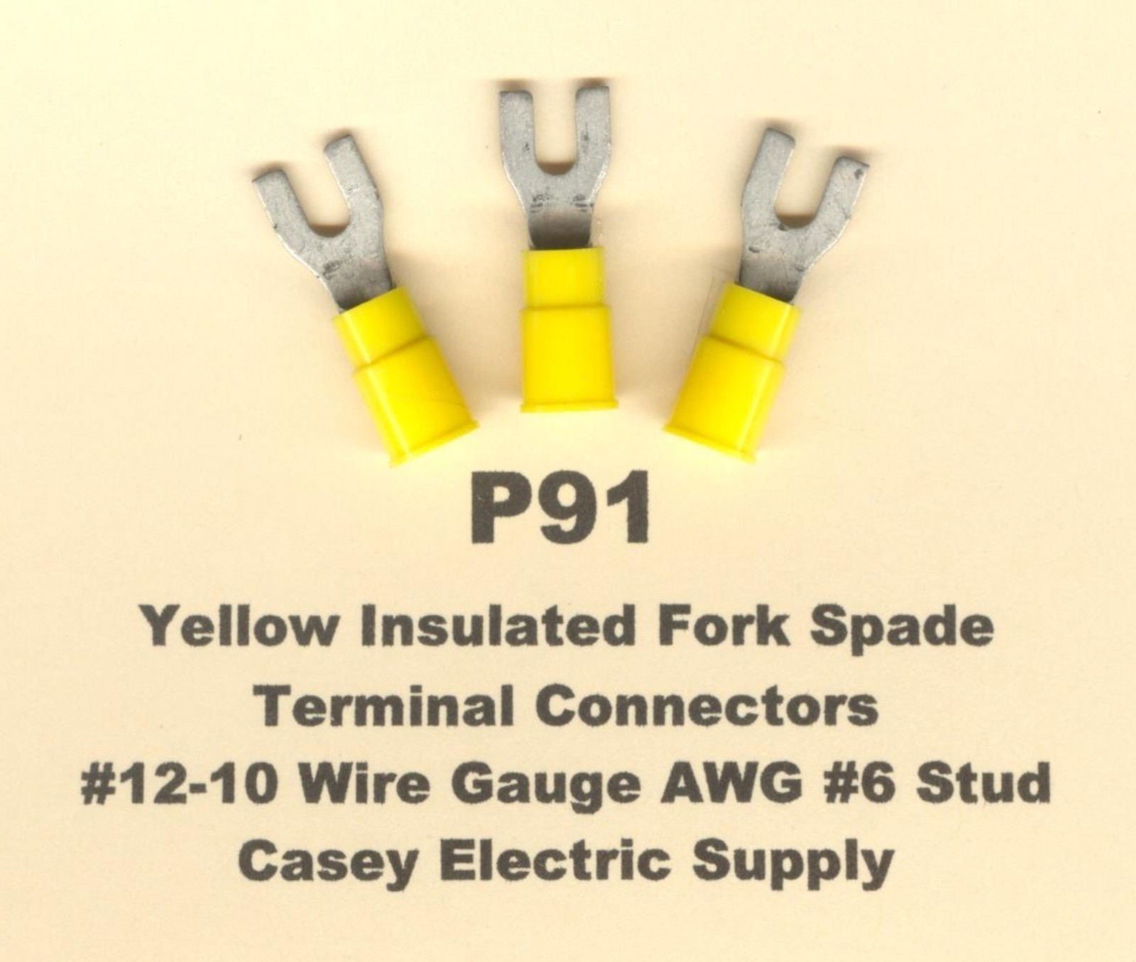25 Yellow Insulated FORK SPADE Terminal Connector 12-10 Wire Gauge #6 Stud MOLEX