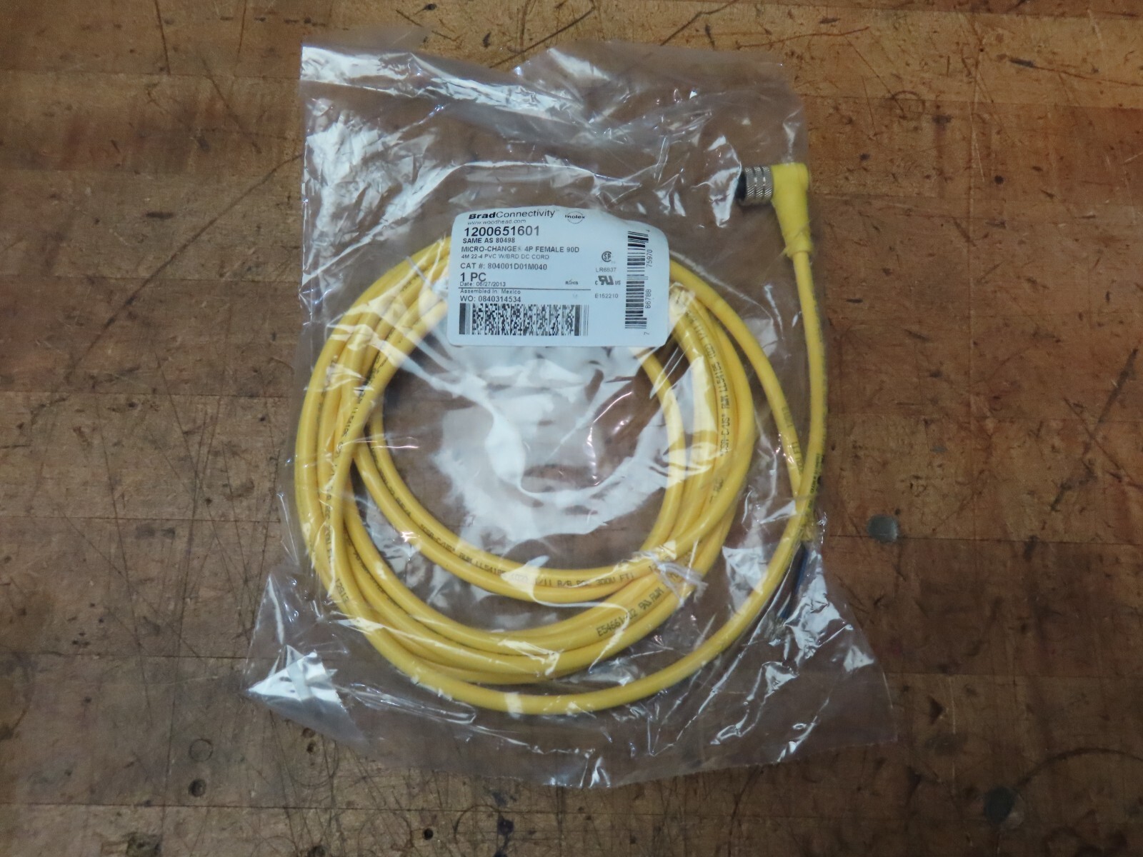 Brad Connectivity 1200651601 micro-change cordset 4 pin female 90 degree