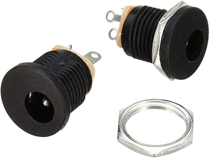 10pcs DC-022 5.5-2.1mm Round Hole Screw Nut DC Power Socket ROHS Internal Diamet