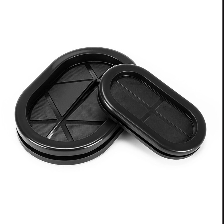 Oval Rubber Grommets Blanking Closed / Open Wiring Plugs Cable Grommet Black