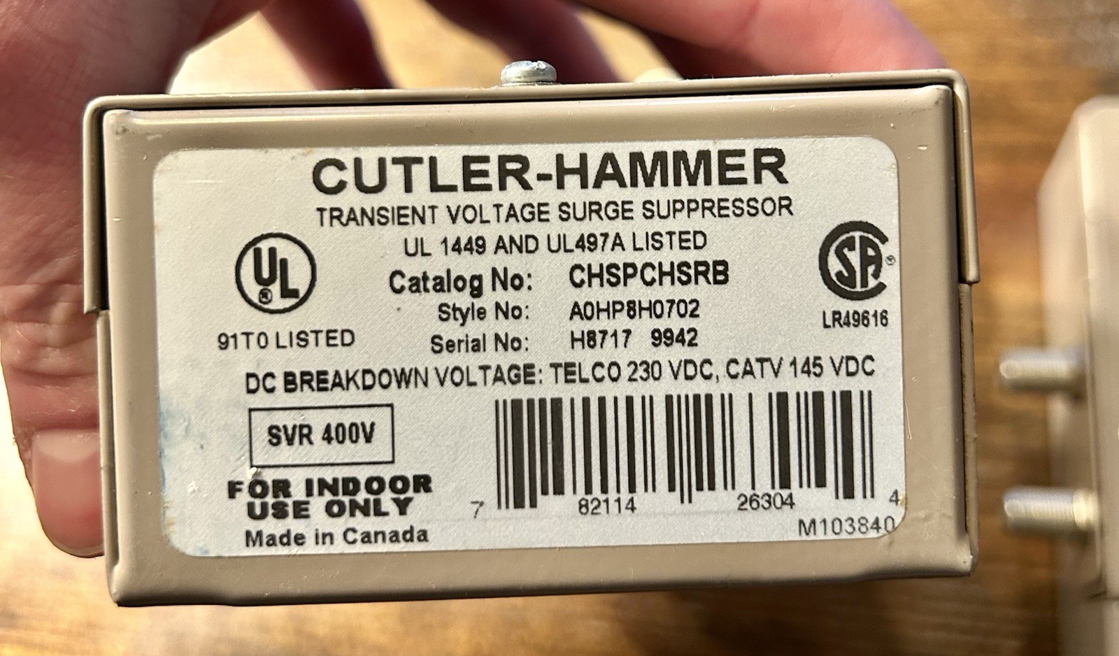 Cutler-Hammer CHSPCHSRB Home Surge Protector Lot of 2 – Vintage Used w/ Wiring