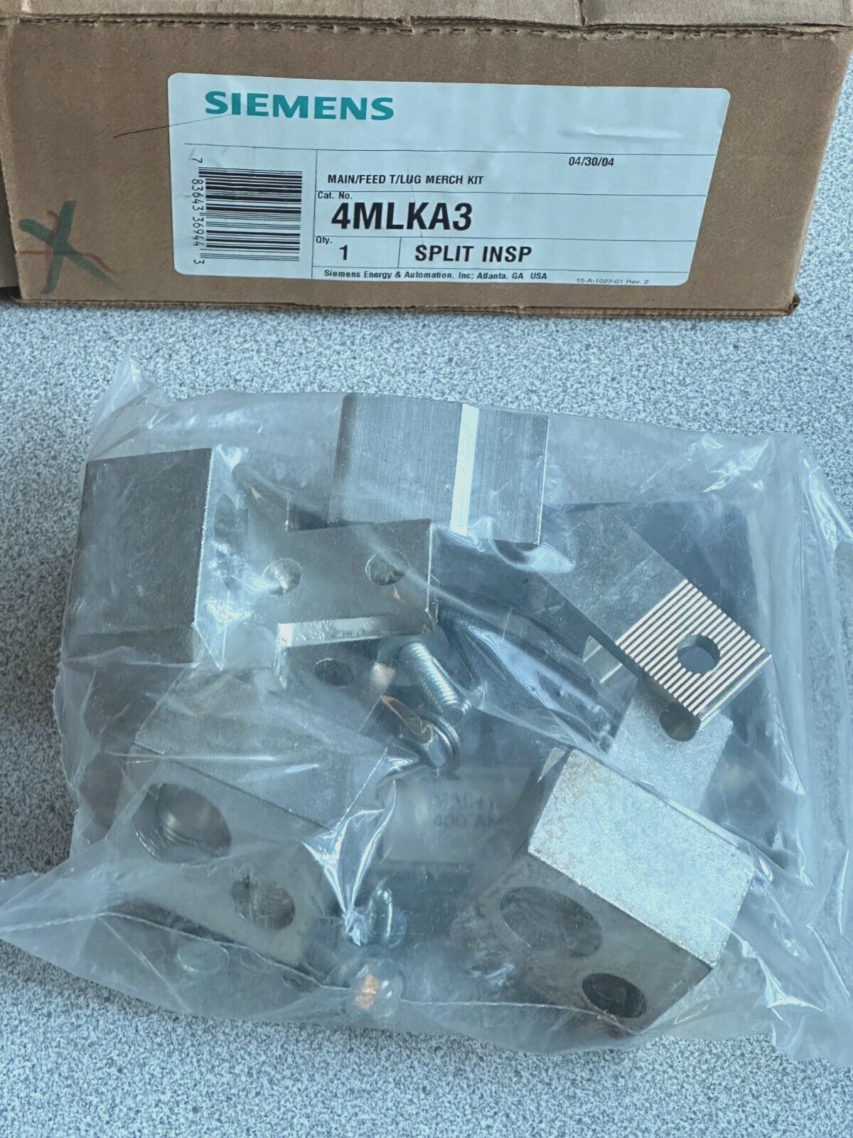 NEW SIEMENS 4MLKA3 P1 400AMP PANELBOARD MAIN/FEED THRU LUG KIT