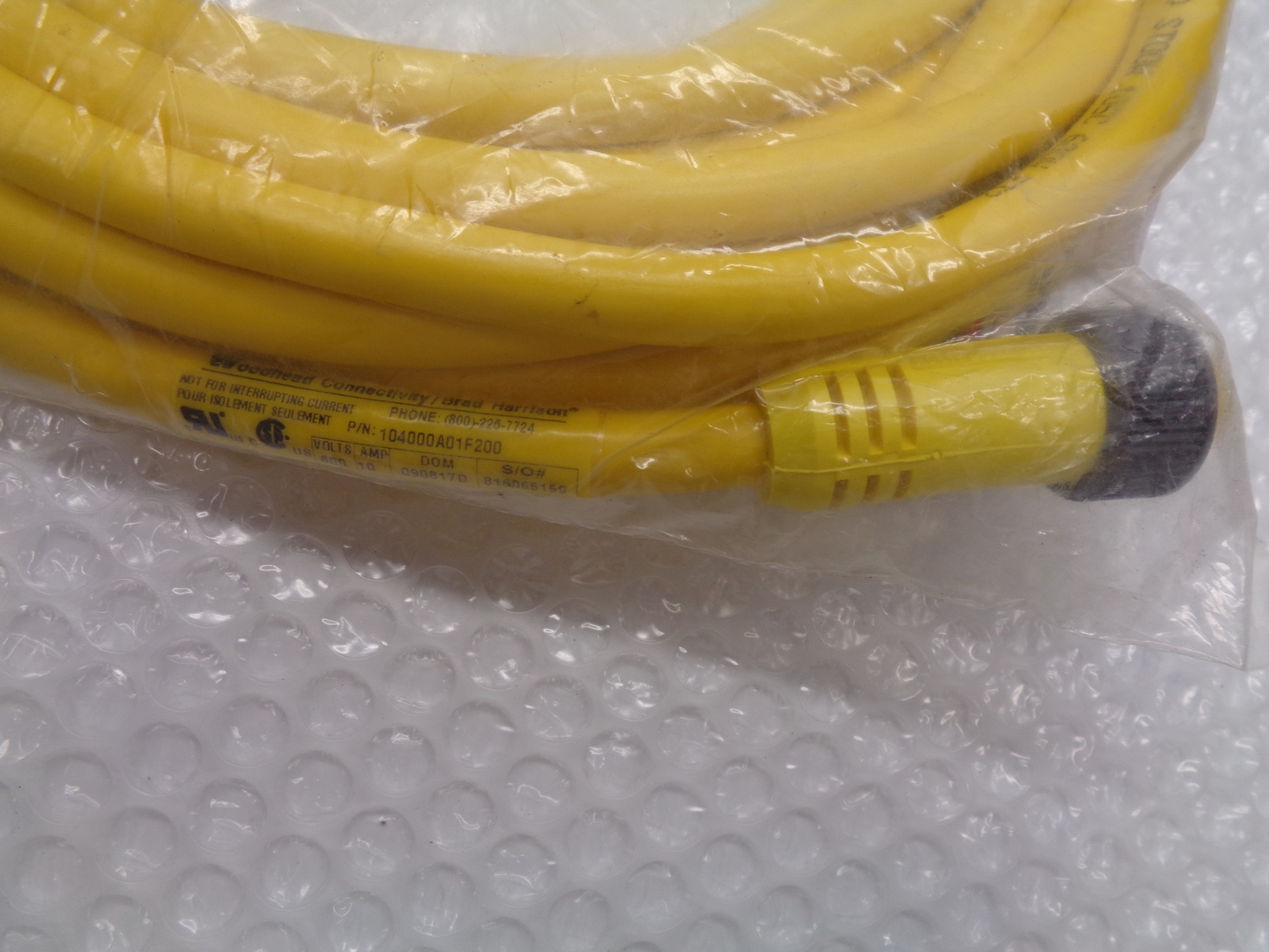 WOODHEAD 104000A01F200 CORDSET NSMP