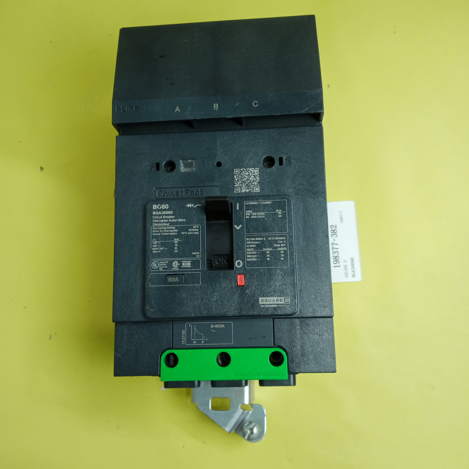 Square D BGA36060 Circuit Breaker #382