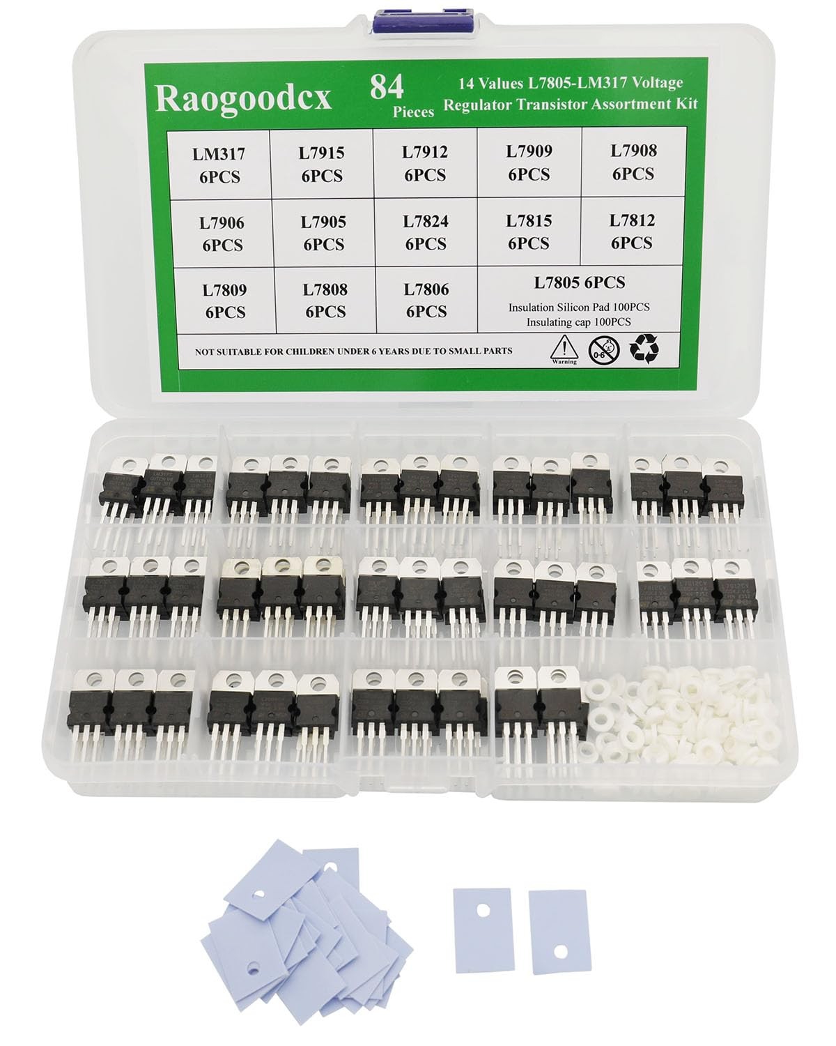 84Pcs 14 Value L7805-LM317 Voltage Regulator Transistor Assortment Kit