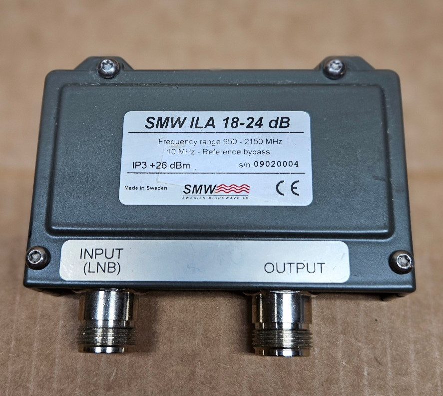 SMW Swedish Microwave L-Band In-Line Amp, 18-24dB, 50 ohms
