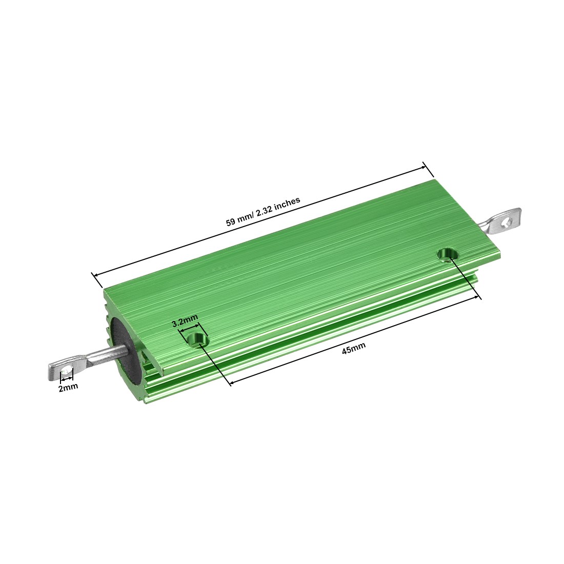2 Pcs Aluminum Case Resistor 100W 75 Ohm Wirewound for LED Replacement Converter