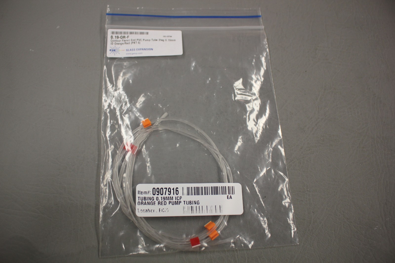GE CONTOUR FLARED END PVC PUMP TUBING ORANGE RED 0.19-0R-F