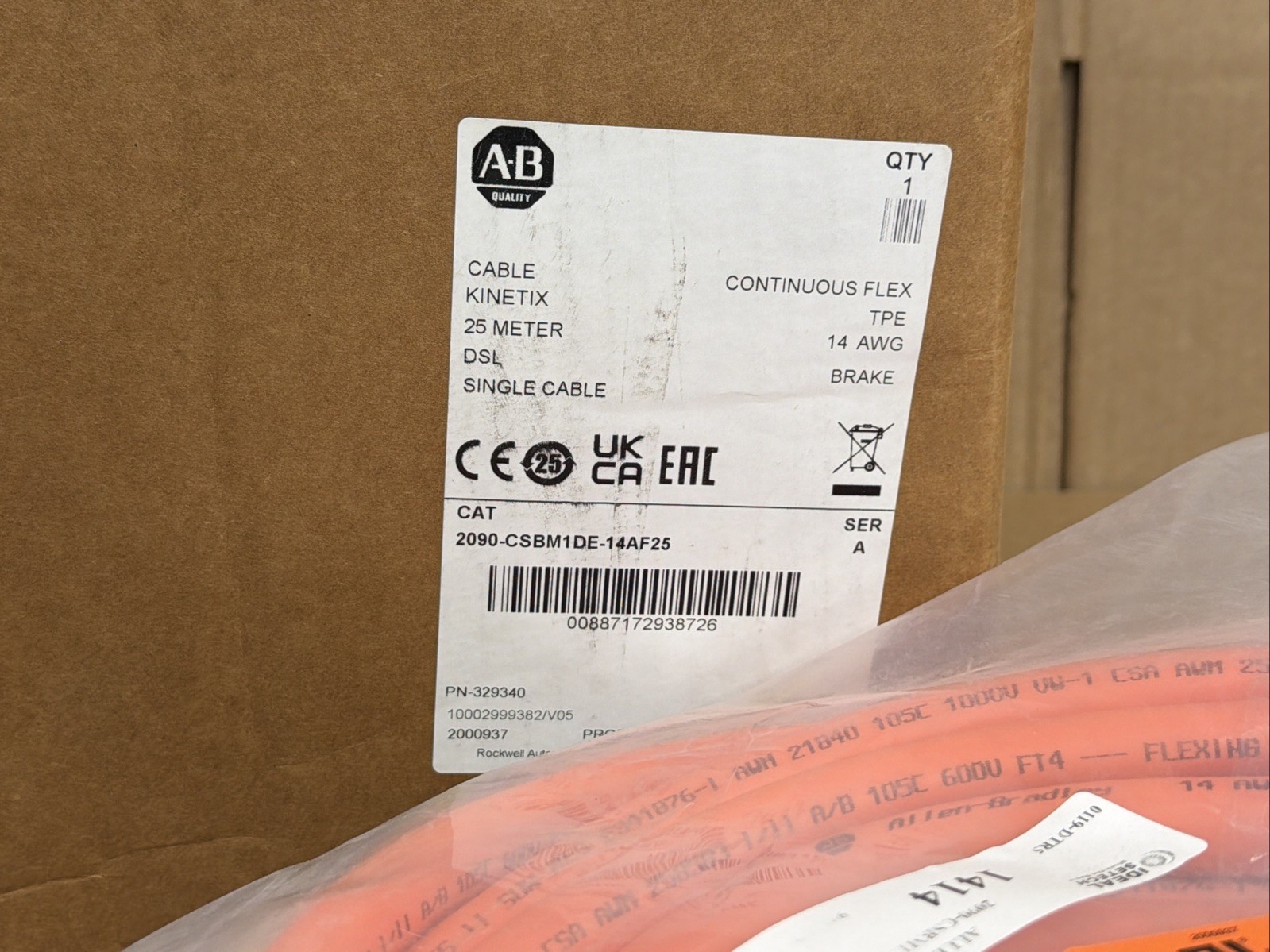 Allen Bradley 2090-CSBM1DE-14AF25 /A Power & Brake Cable 25M FAST SAME DAY SHIP