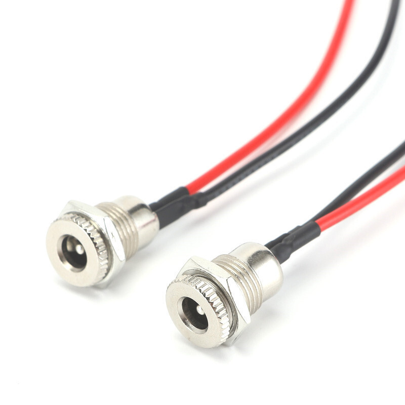 Female DC Power Supply Connector Socket Panel Mount Jack Plug 5.5 x 2.1mm/2.5mm