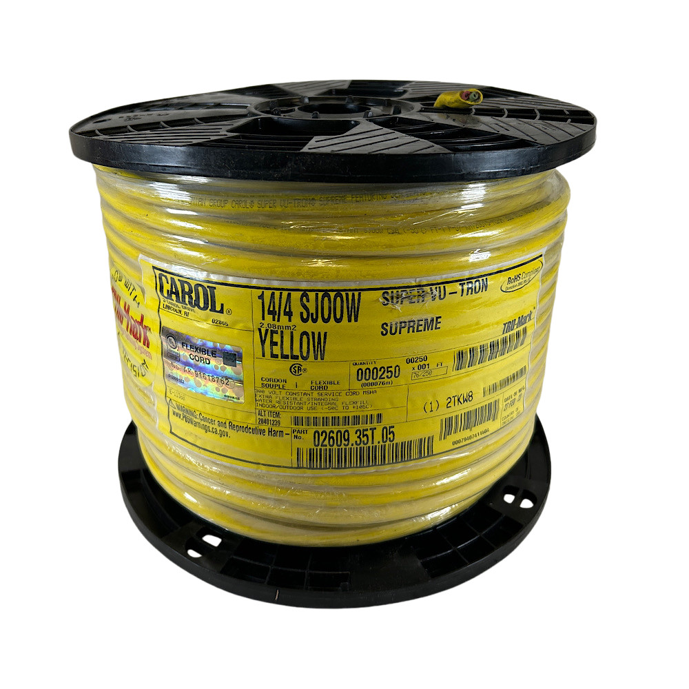 Carol 02609.15T.05 250′ 4 Conductors 300V 14 AWG SJOOW Portable Cord