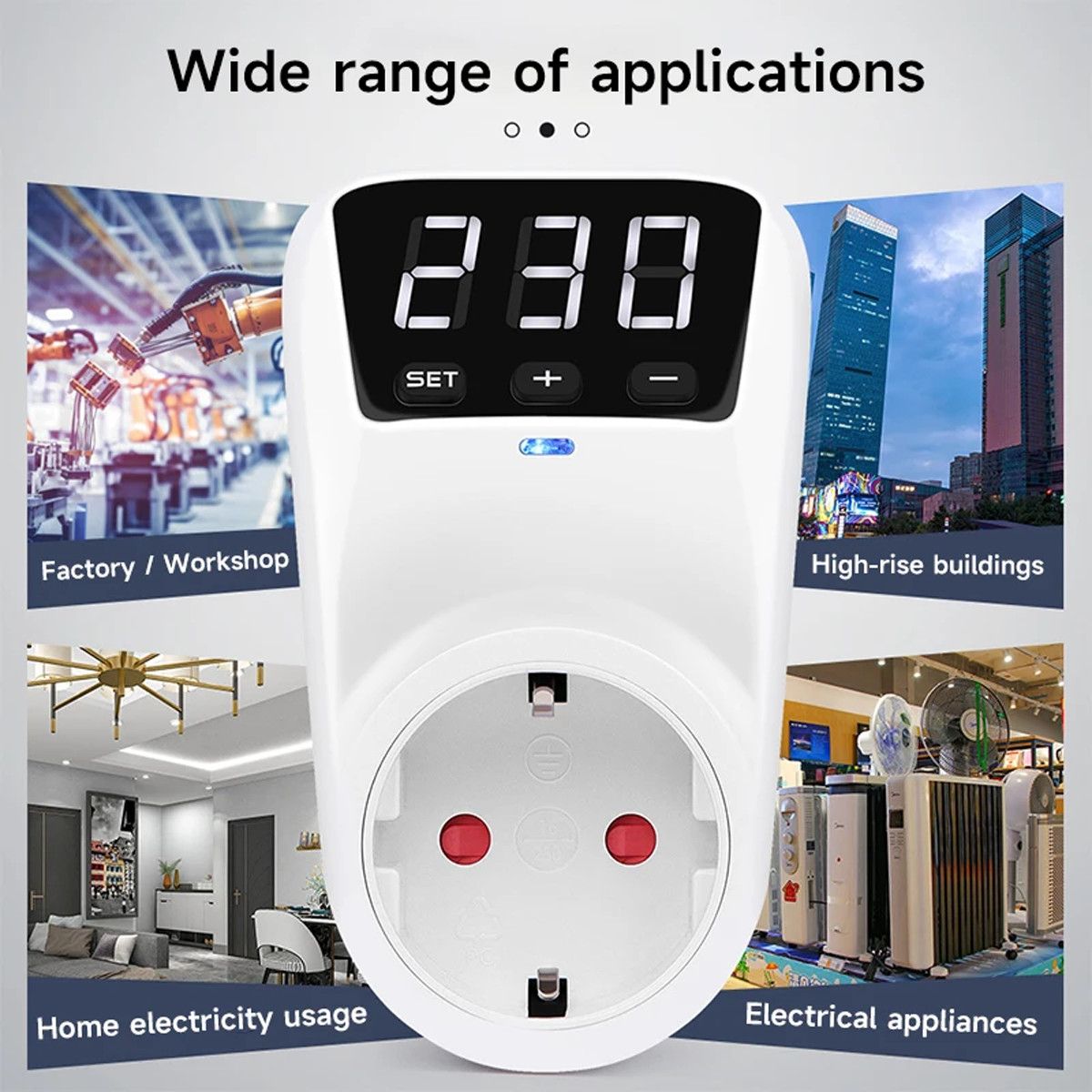 GEYA Over Voltage Surge Protector Switch Automatic Reset 16A 230V EU Socket NEW