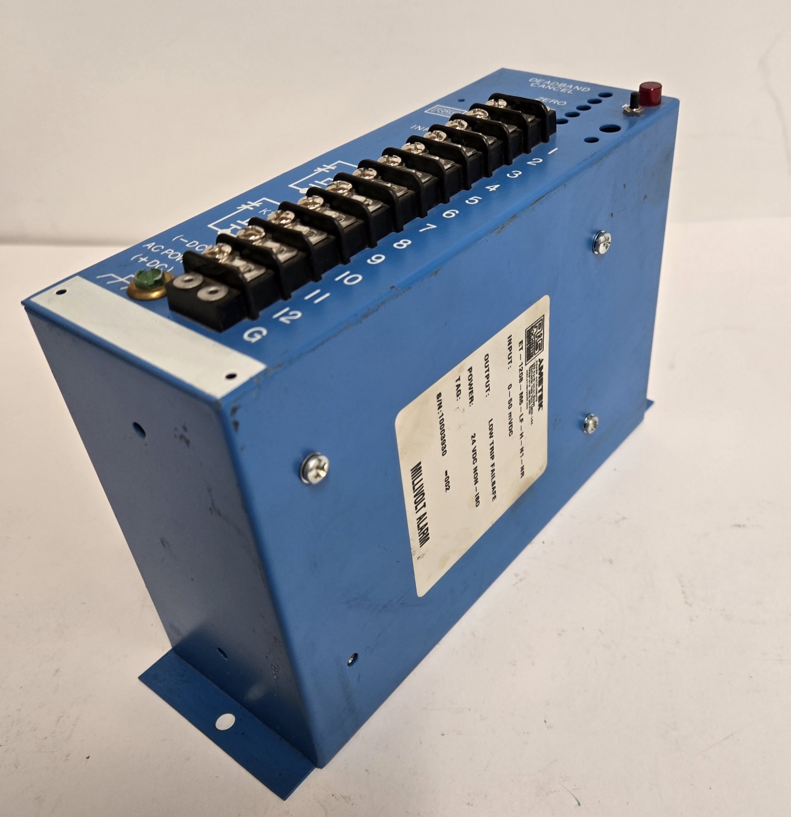 AMETEK ET-1208-M6-LF-H-N1-NR MILLIVOLT ALARM.