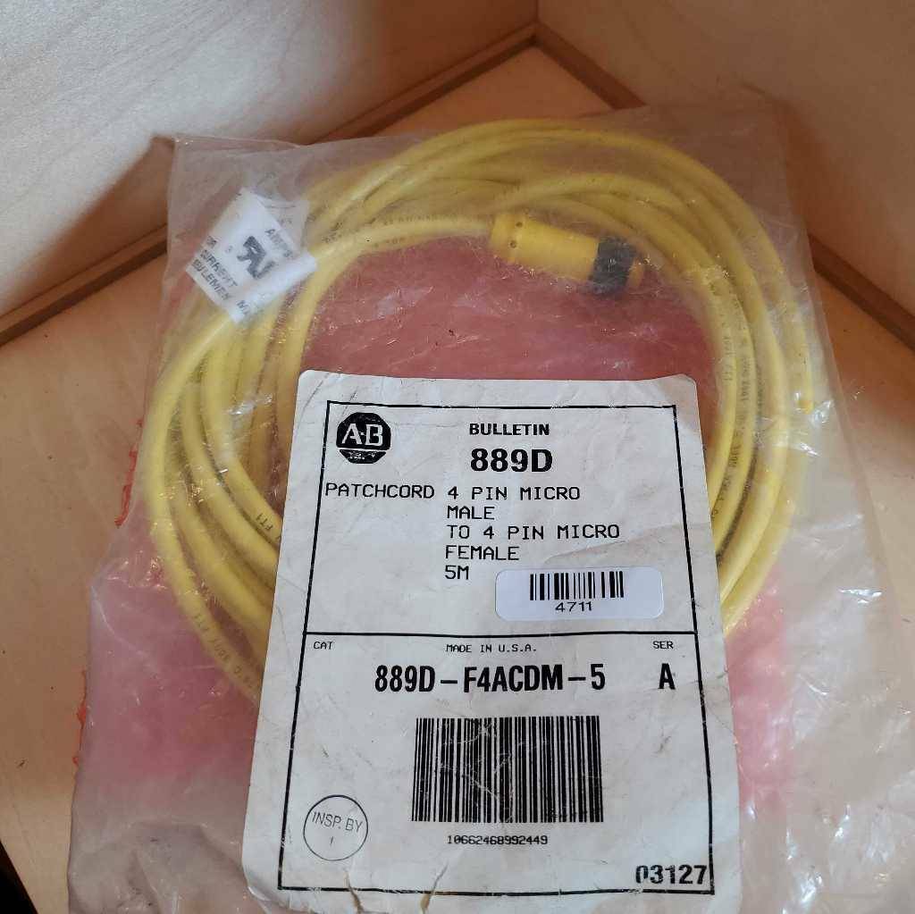 Allen-Bradley 4 Pin Micro Patchcord 889D – F4ACDM- 5 To 4 Pin Micro Female New