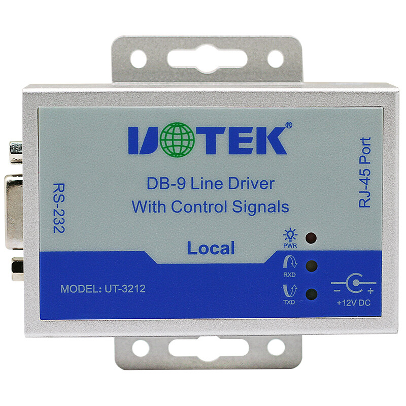 UOTEK 1 Pair Serial DB9 RS232 Extender RS-232 Adapter Distance Extension Driver