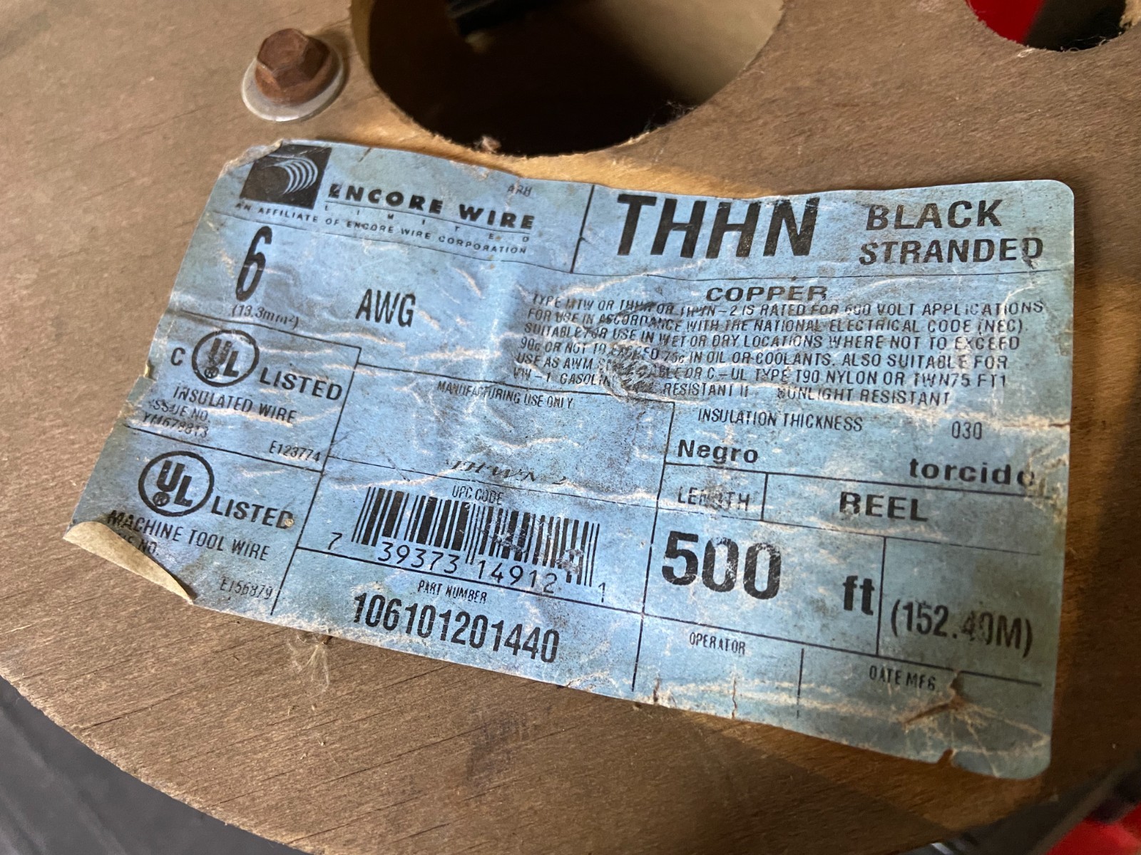 Over 50 feet 6 Gauge AWG THHN Black Stranded Copper Wire 50′ Length Remnant