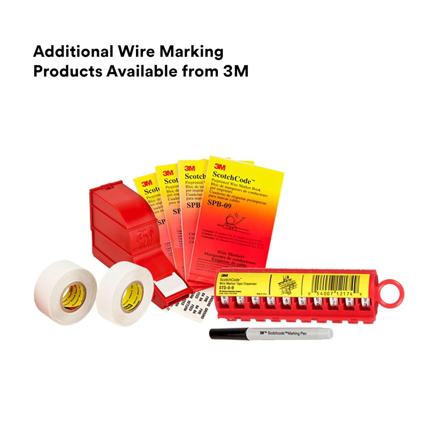 3M Scotchcode Wire Marker Tape Dispenser W/ Tape STD-0-9, Includes 1 Each of 0-9